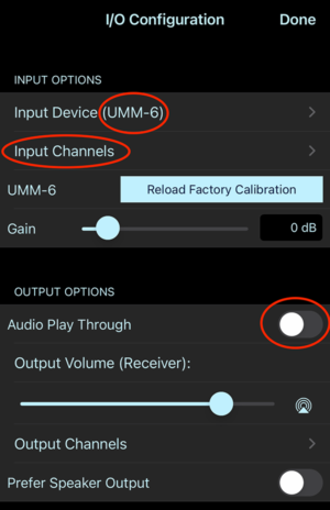 SignalScope IO Configuration Menu Ready for Calibration