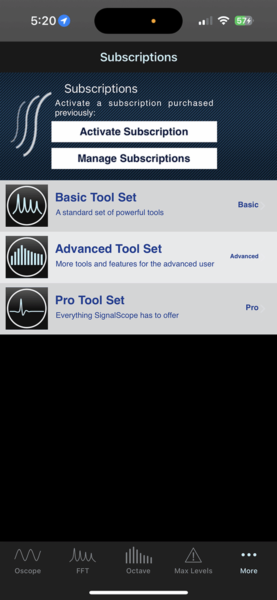 SignalScope X Tool Sets