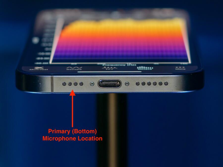 iPhone 15 Pro Max bottom microphone location